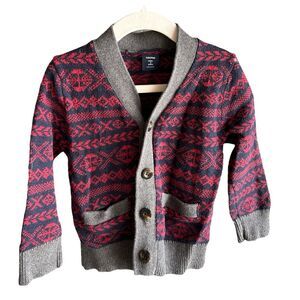 Baby Gap toddler size 3 blue and red cardigan